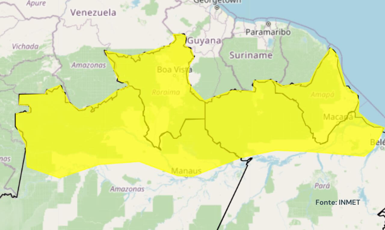 Alerta Amarelo Para Chuva Intensa E Temporais No AP RR E Partes Do AM